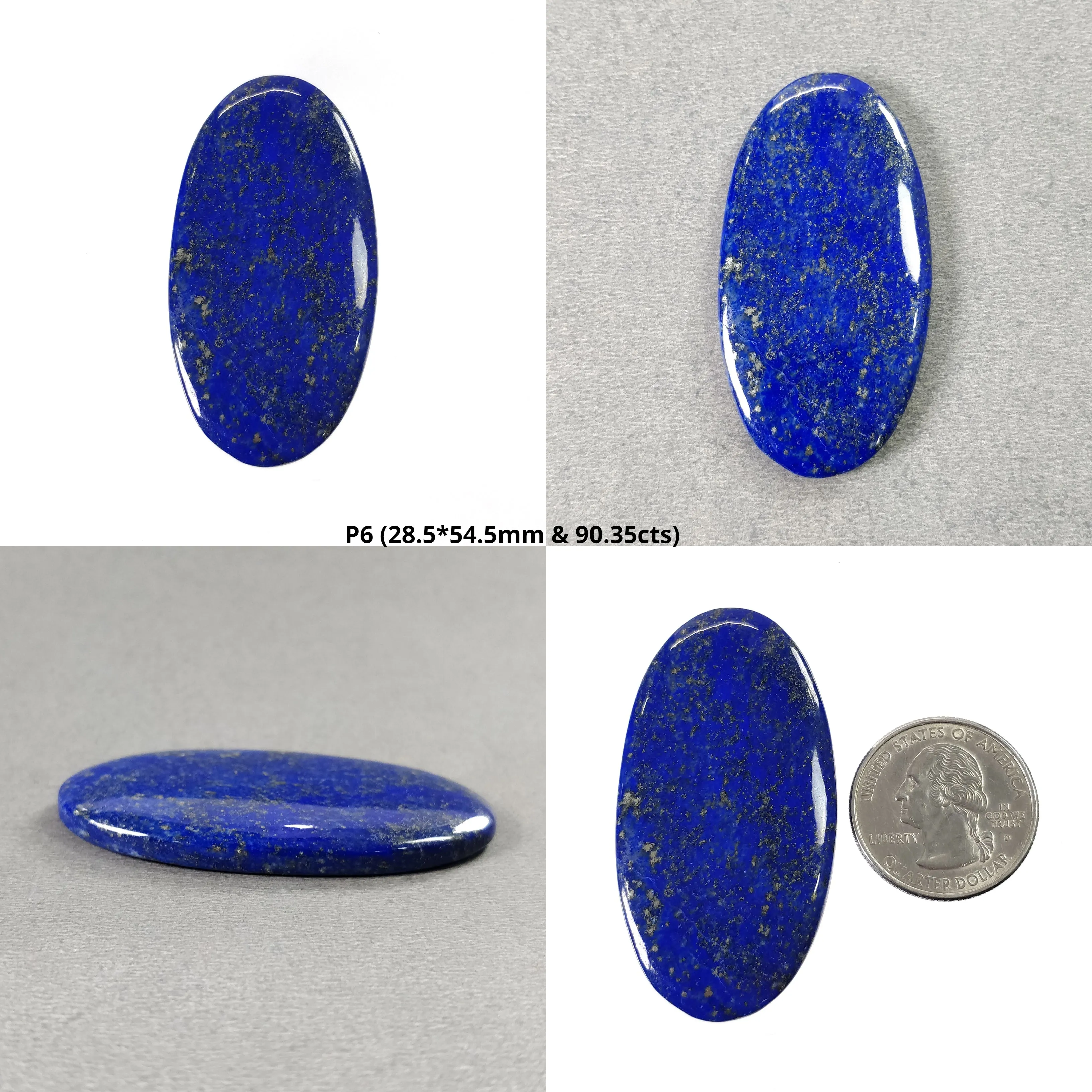 LAPIS LAZULI Gemstone Cabochon : Natural Untreated Blue Lapis Oval Shape 1pc