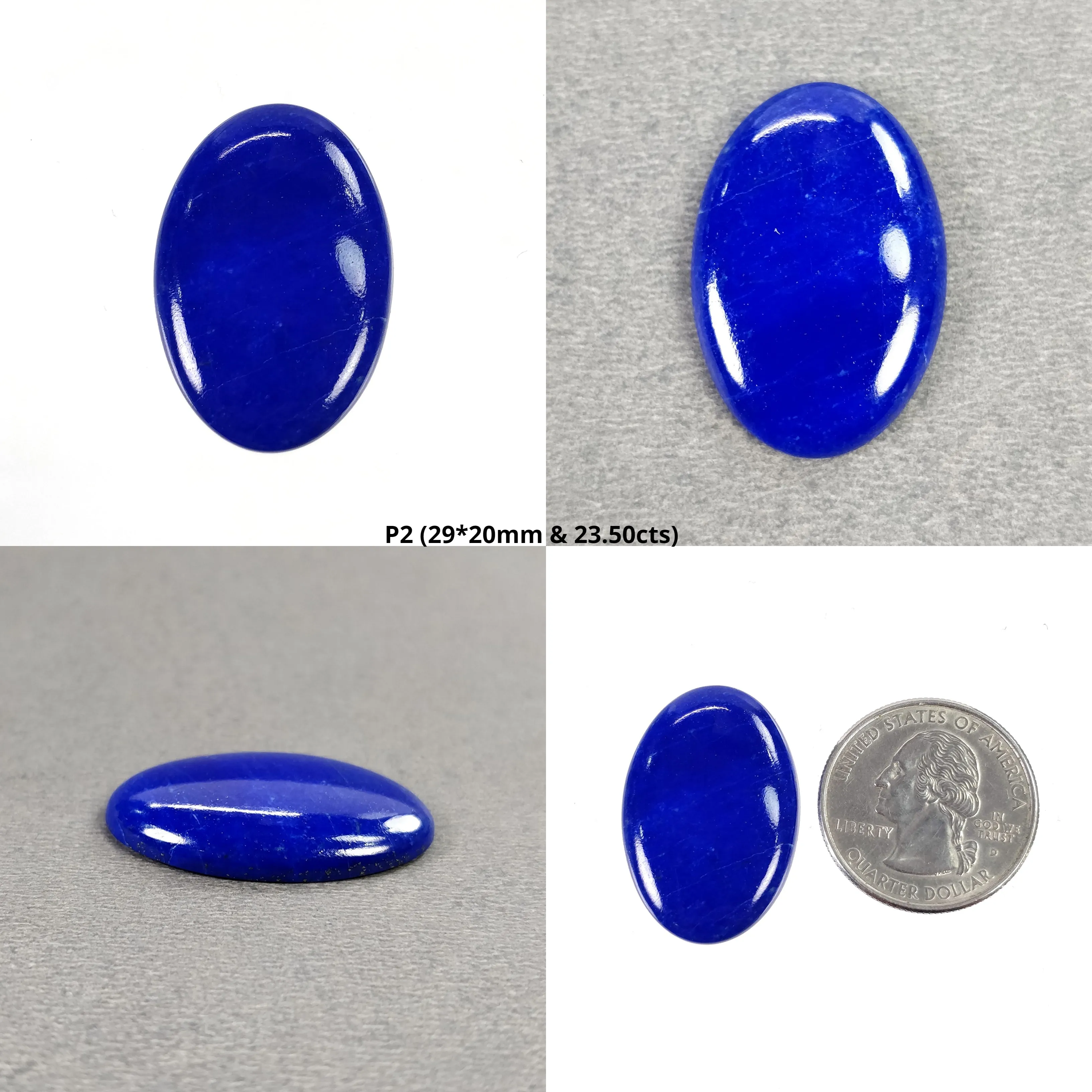 LAPIS LAZULI Gemstone Cabochon : Natural Untreated Blue Lapis Oval Shape 1pc