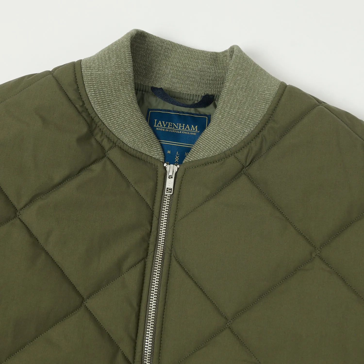 Lavenham Big Quilt Bomber Jacket - Olive Green