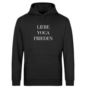 Liebe Yoga Frieden Bio Hoodie Unisex