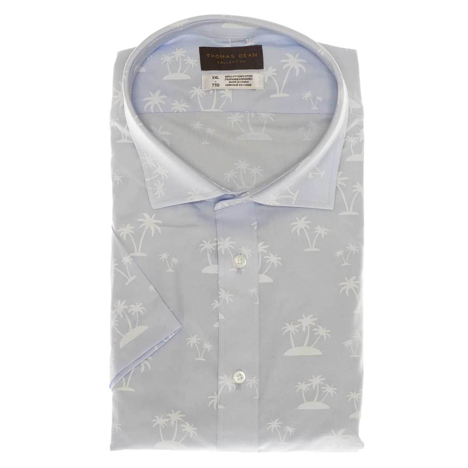 Light Blue Print Short Sleeve Sport Shirt