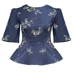 Lisa Top / Plum Floral Cotton