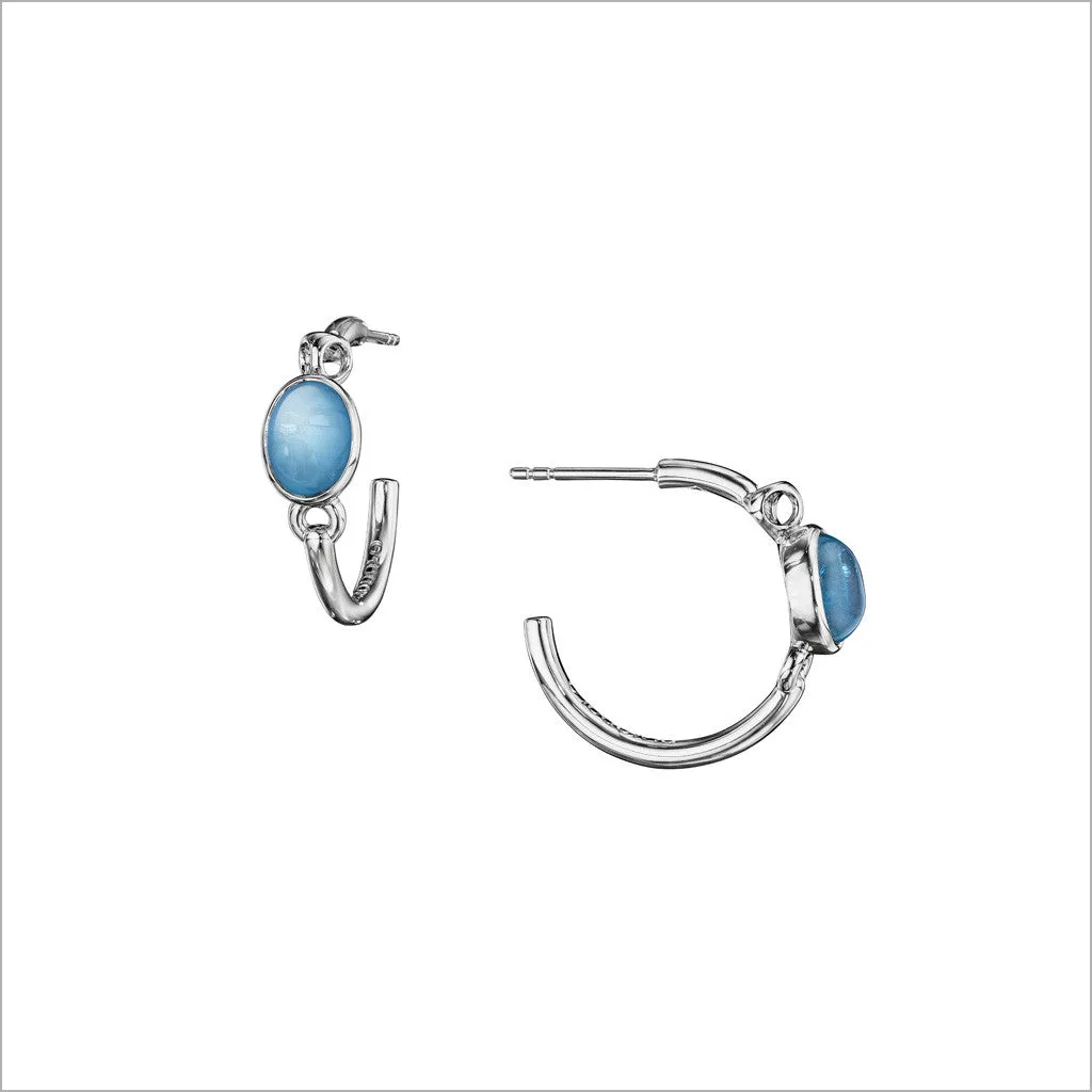 Lolita Blue Topaz Hoop Earrings in Sterling Silver