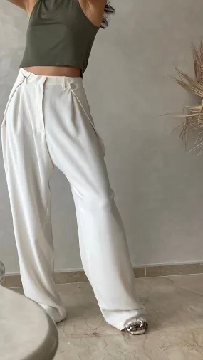 MAISON BEIGE PANTALON AJUSTABLE "BLANC"