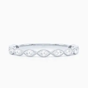 Marquise East-West Bezel Wedding Band