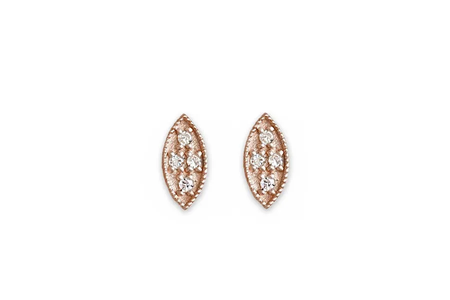 Marquise Leaf Studs