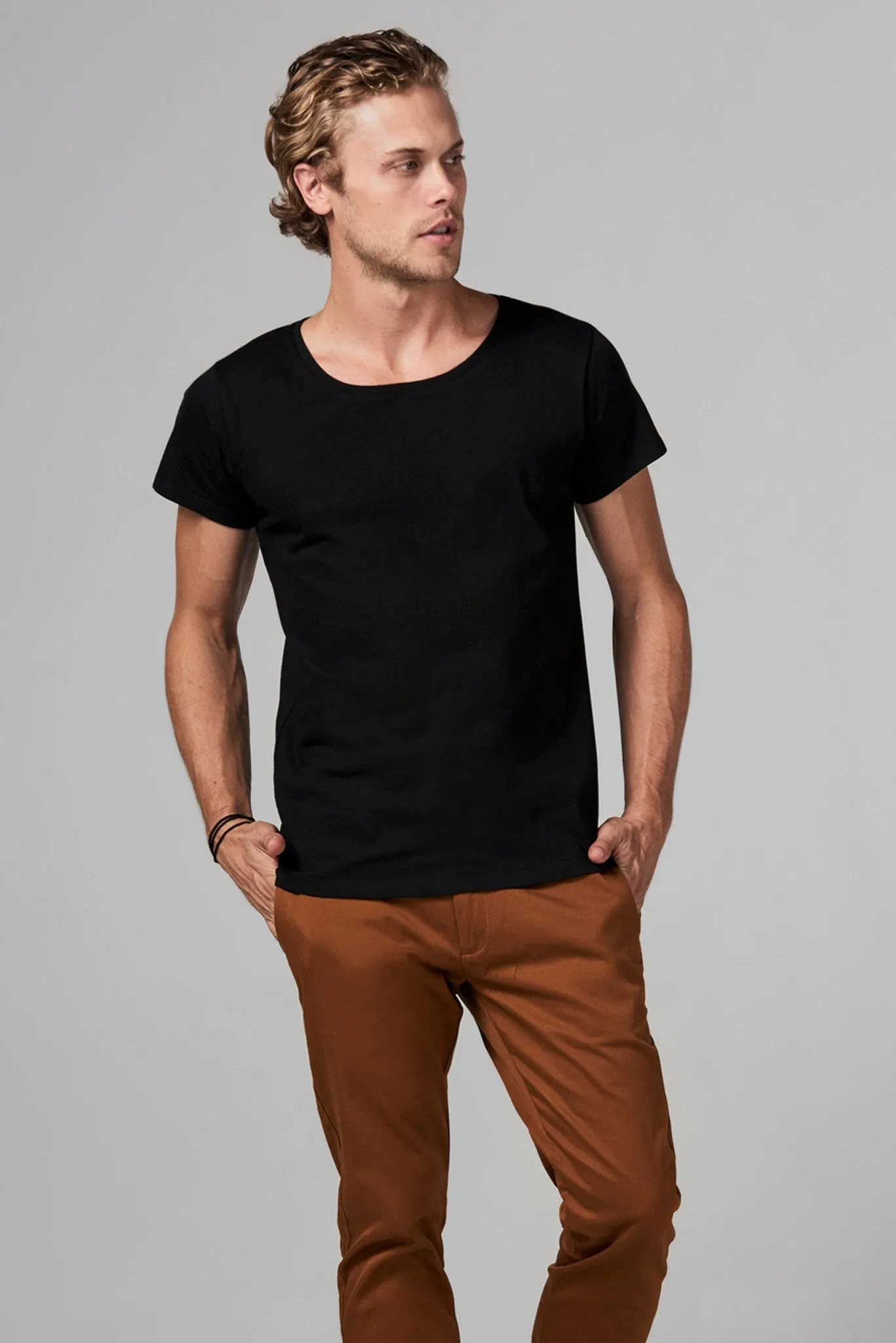 Men's Heavy Cotton Wide Neck Tee