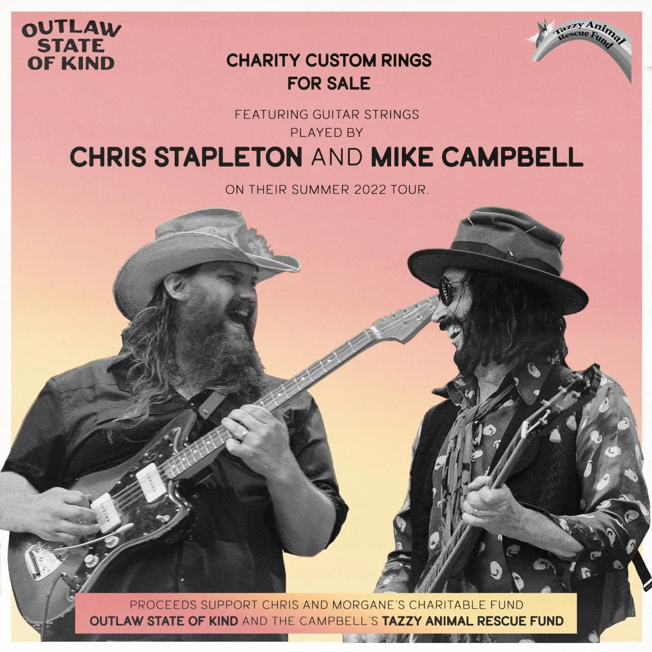 Mike Campbell  Guitar String Ring - Ebony Bentwood on Titanium Inlay with Silver Guitar String