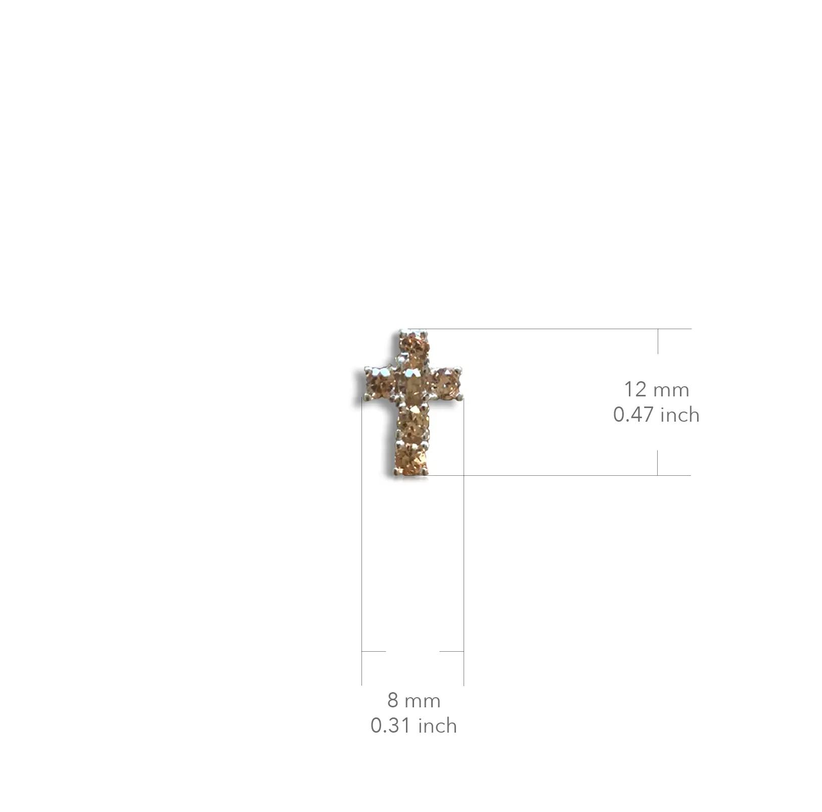 Mini Crystal Cross Post Earrings - Silver