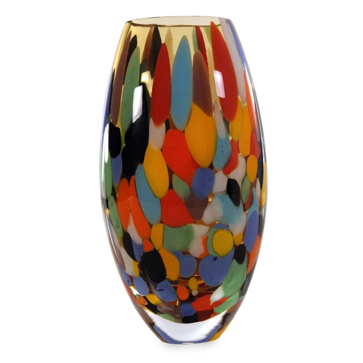 Novica Carnival Confetti Handblown Art Glass Vase (11 Inch)