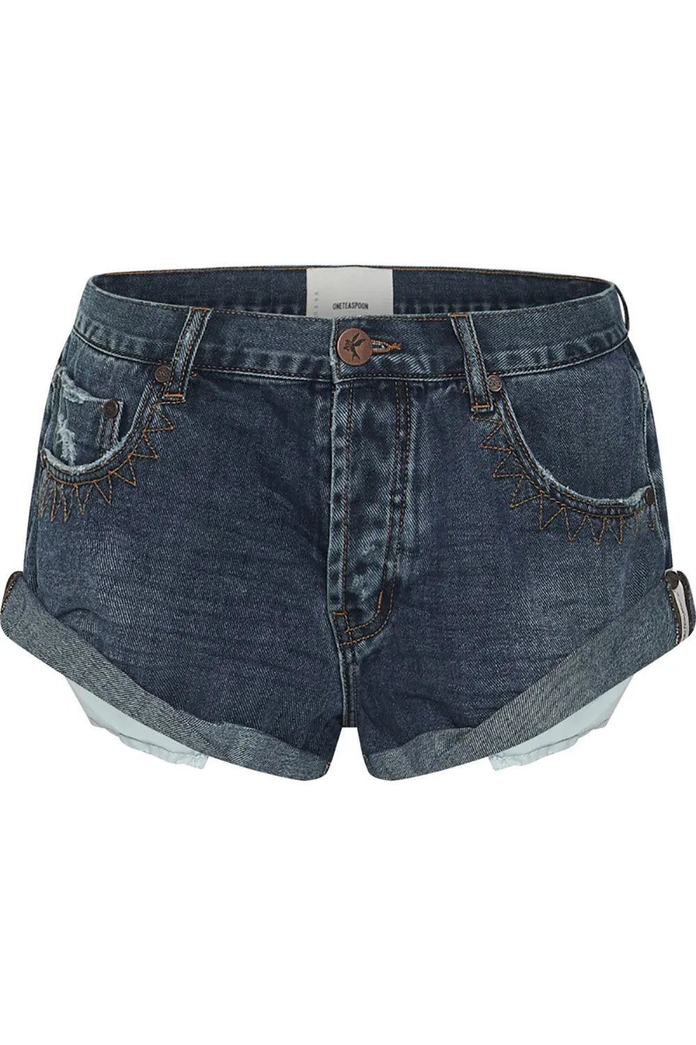 One Teaspoon Low Waist Bandit Denim Short in Rodeo Blue