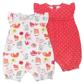 Organic Cotton 2-Pack Romper in Caturday Print