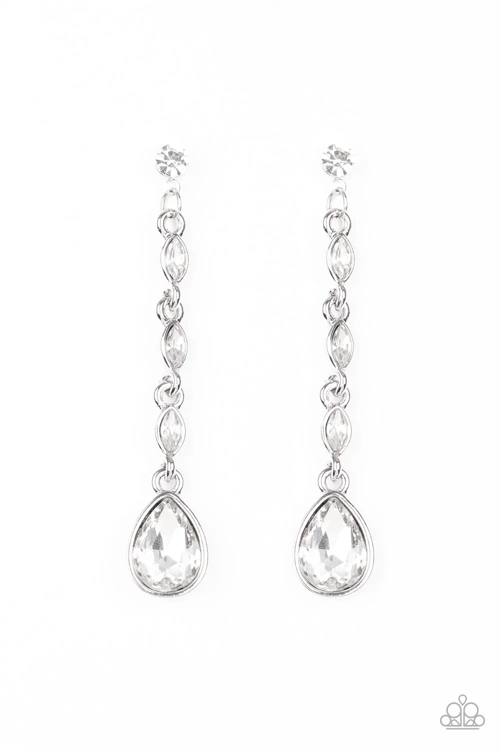 Paparazzi Accessories - Must Love Diamonds #E146 Bin - White Earrings