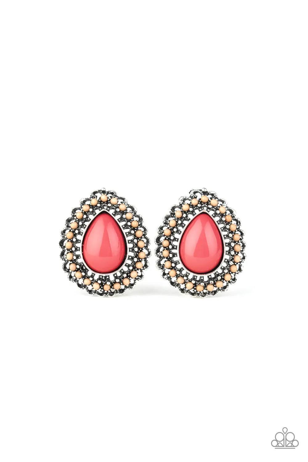 Paparazzi Earring ~ Beaded Blast - Pink Studs Post Earring