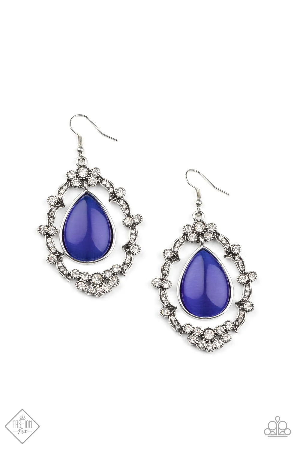 Paparazzi Earring Icy Eden Blue Cat's Eye Earring