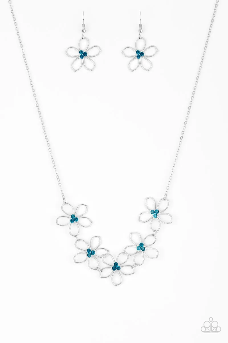 Paparazzi Hoppin Hibiscus - Blue Floral Necklace