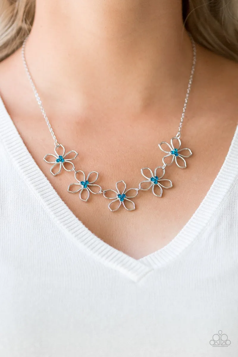 Paparazzi Hoppin Hibiscus - Blue Floral Necklace