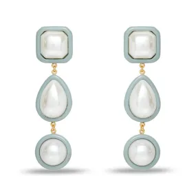 PEARL FOG RESIN PEARL LINEAR EARRINGS