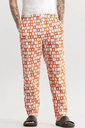 Penguin Print Orange Pyjama