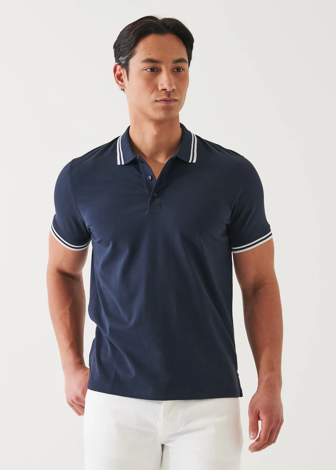 PIMA COTTON STRETCH TIPPED POLO