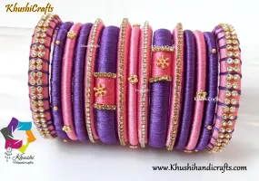 Pink Lavender Silk Bangles