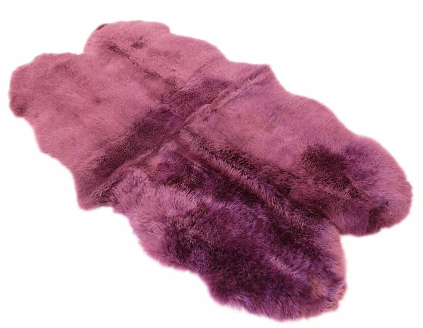 Plum - Quad 180 x 110cm - Long Wool Sheepskin Rug - Australia Merino Sheepskin