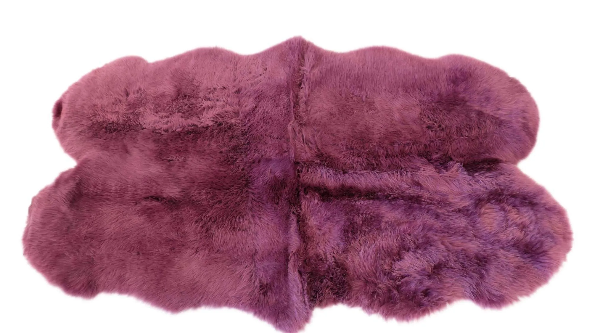 Plum - Quad 180 x 110cm - Long Wool Sheepskin Rug - Australia Merino Sheepskin