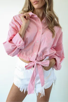 Primrose Button Up Top in Pink