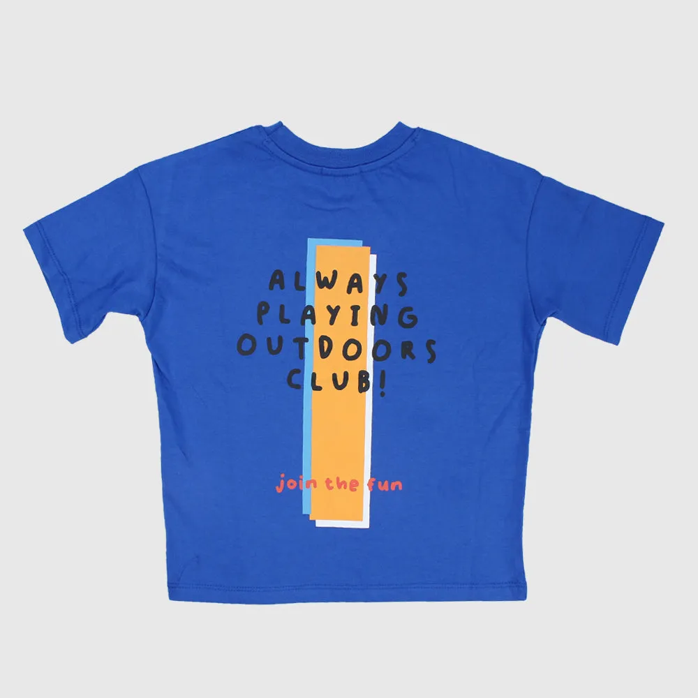 "Always Playing Outdoors Club" Short-Sleeved T-Shirt