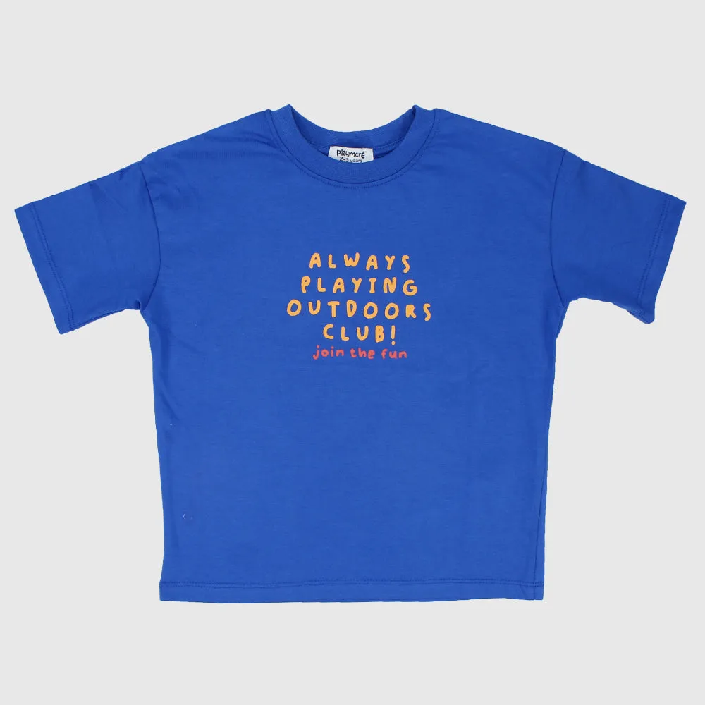 "Always Playing Outdoors Club" Short-Sleeved T-Shirt