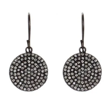 Rebel Designs Round Sparkling Crystal Earrings