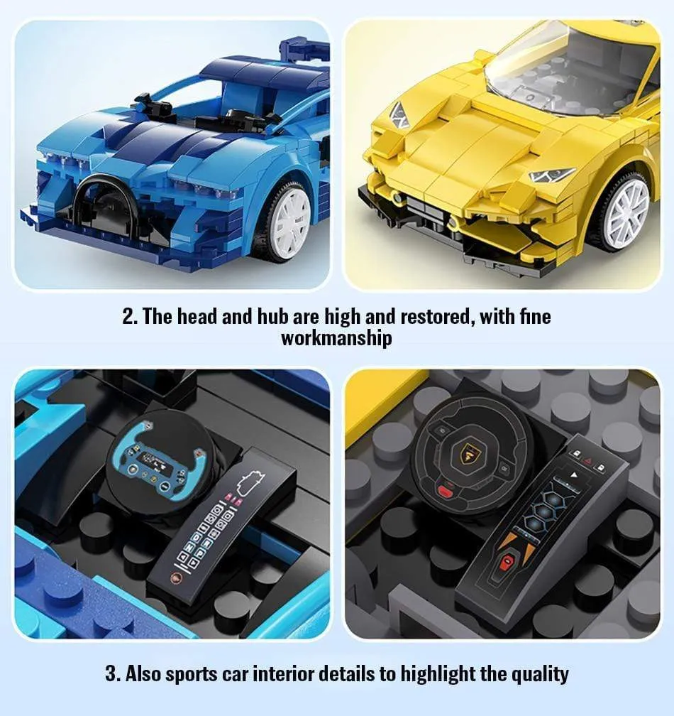 Remote Control Sports Car Building Blocks Bricks Kit Diy MOC Vehicle Model Technical Racing Car for Children Kids Friend Gift