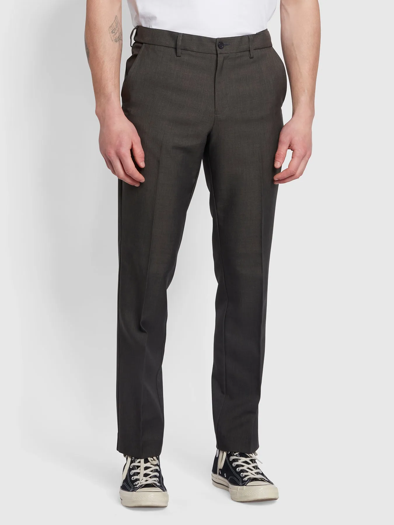 Roachman Flexi Waist Trousers In Charcoal