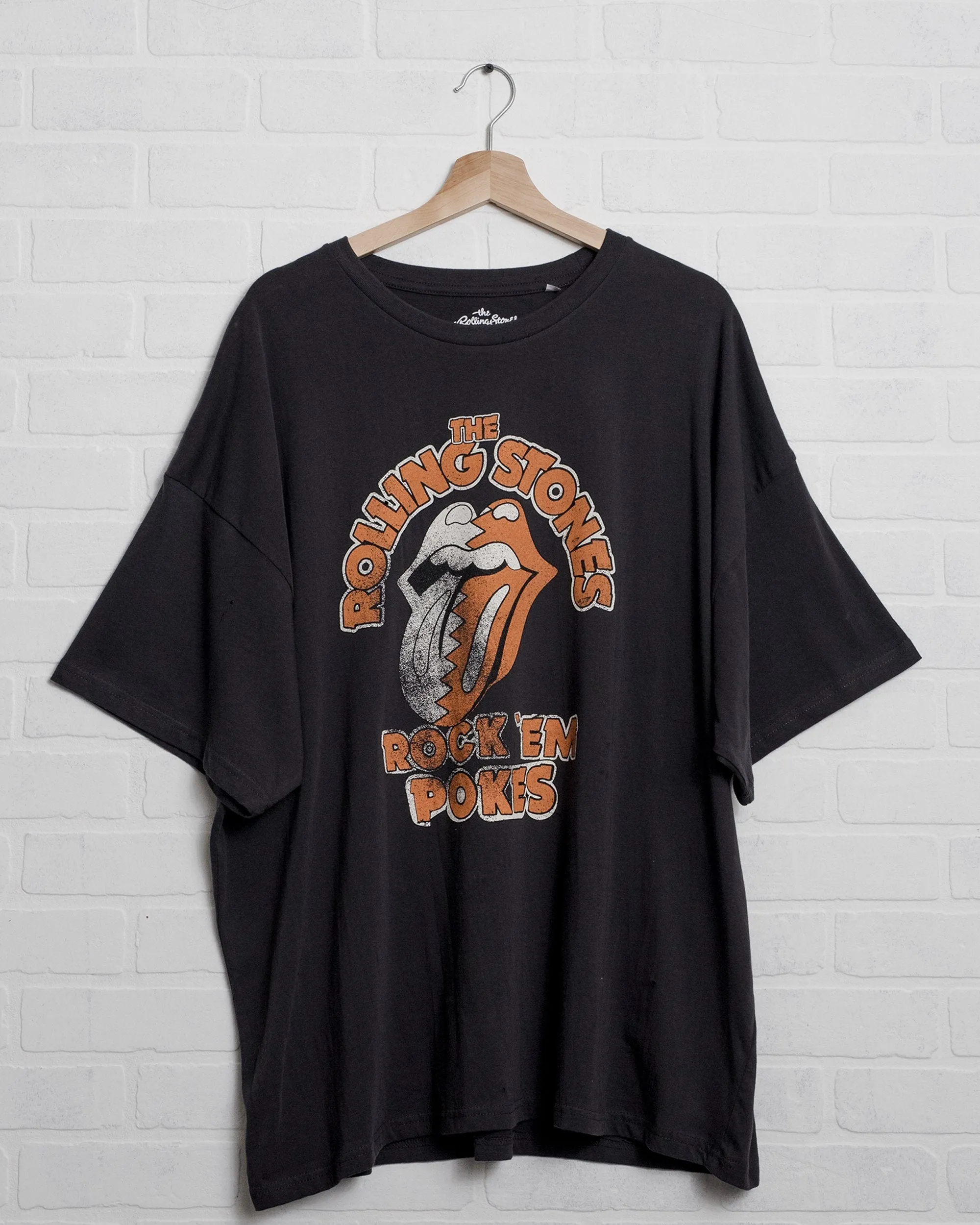 Rolling Stones Rock Em Pokes Off Black Oversized Tee