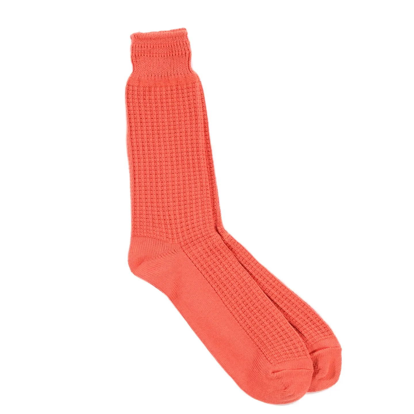 ROTOTO COTTON WAFFLE SOCKS L.ORANGE