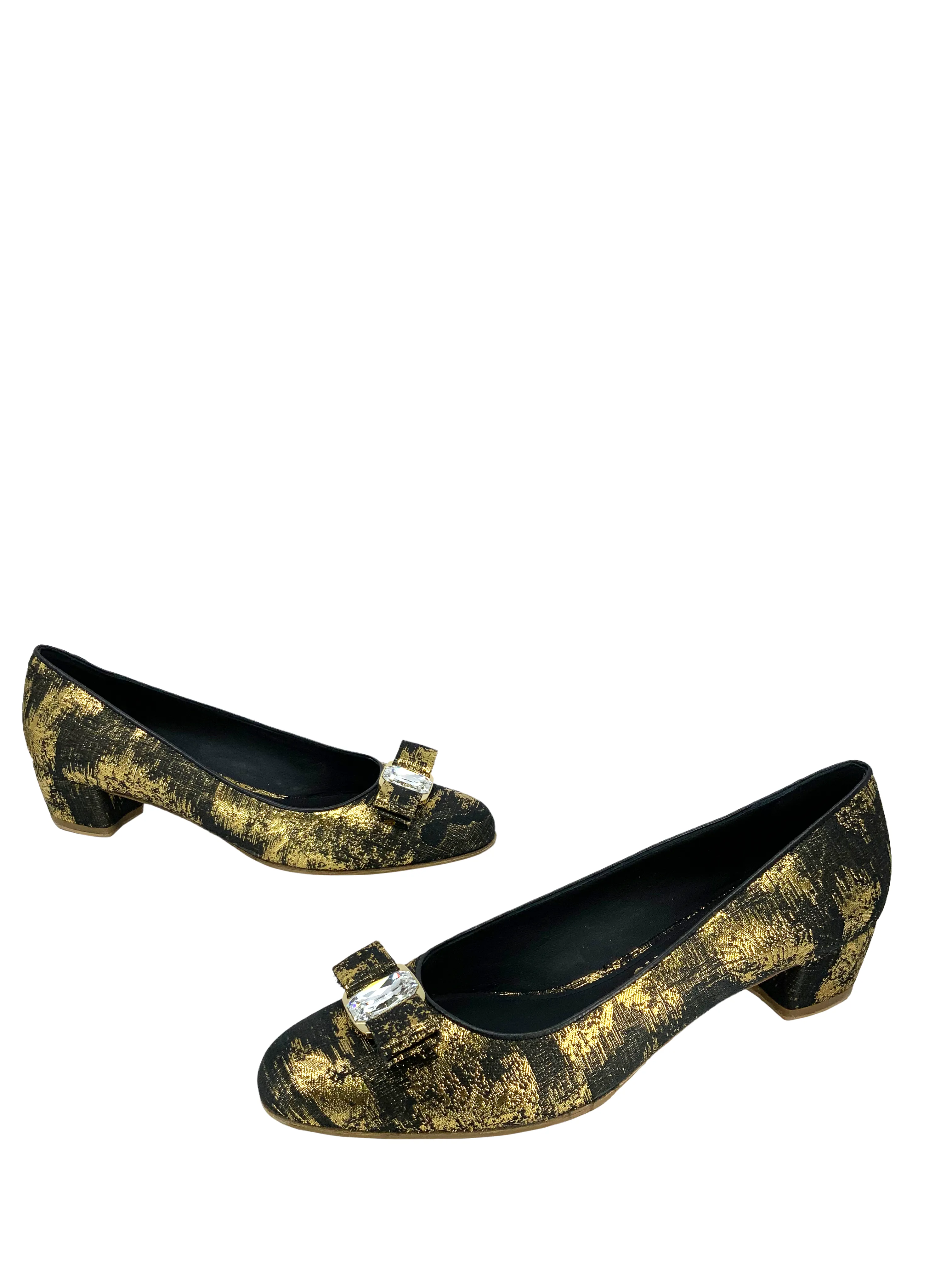 Salvatore Ferragamo Vara Bow Fabric Pumps Size 10