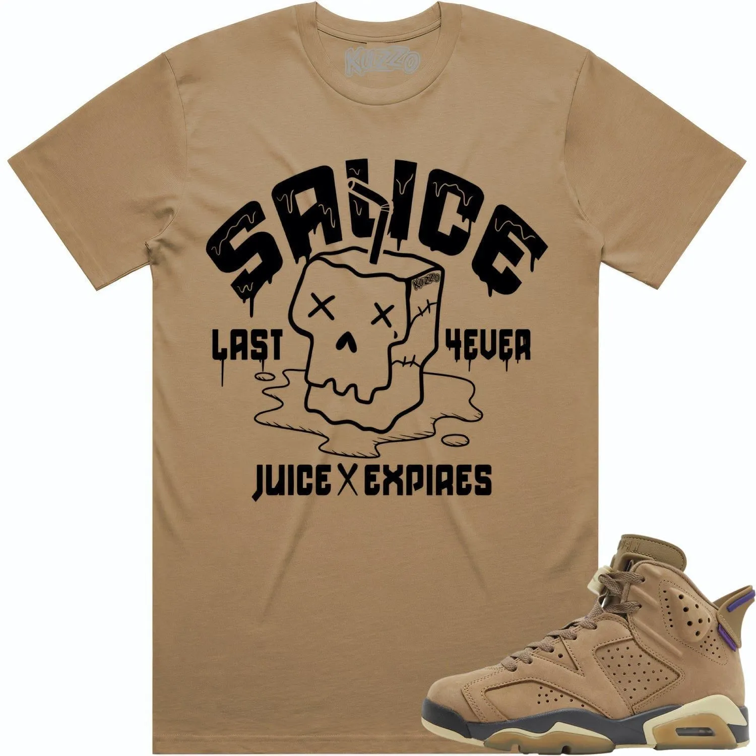 SAUCE : Brown Kelp Sneaker Tees Shirt (black ink)