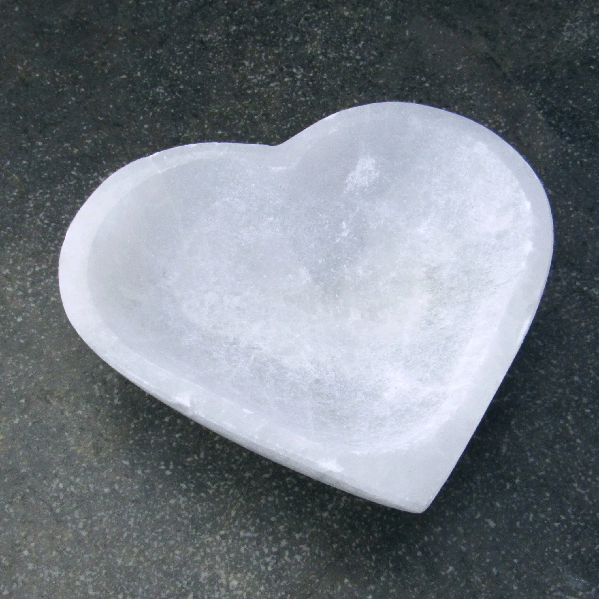 Selenite gemstone carved Heart shaped Bowls