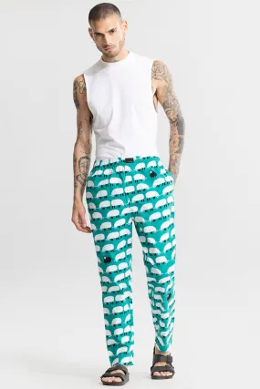 Sheep Print Aqua Green Pyjama