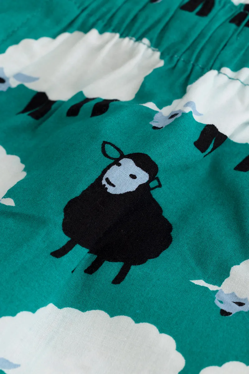 Sheep Print Aqua Green Pyjama