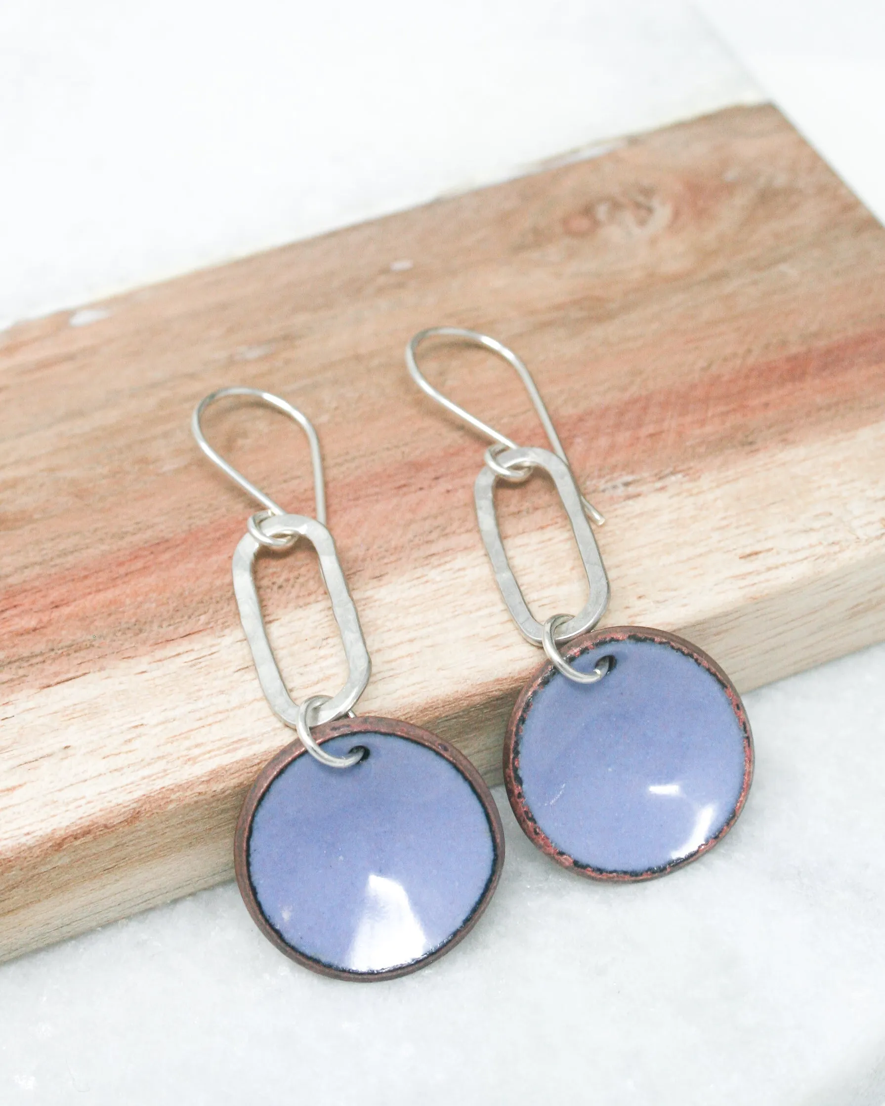 Small Elongate Sterling Penny earrings