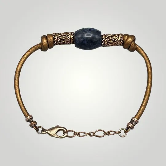 Sodalite Leather Bracelet