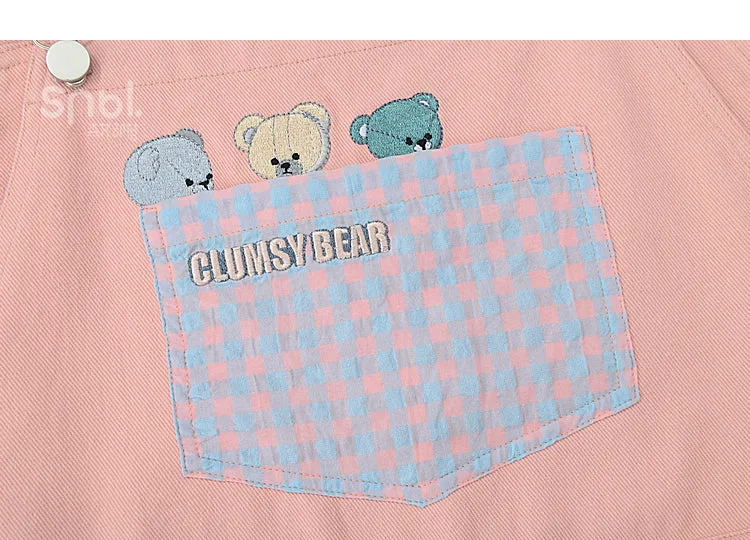 Soft Spring Pink Bears Overalls ON633