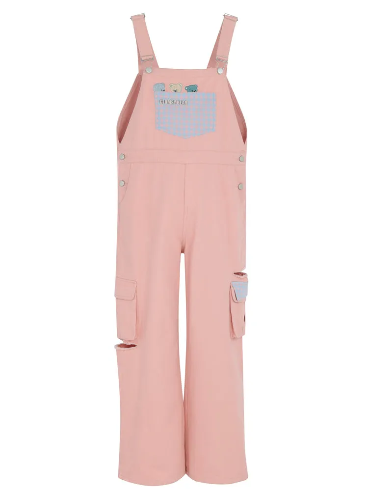 Soft Spring Pink Bears Overalls ON633