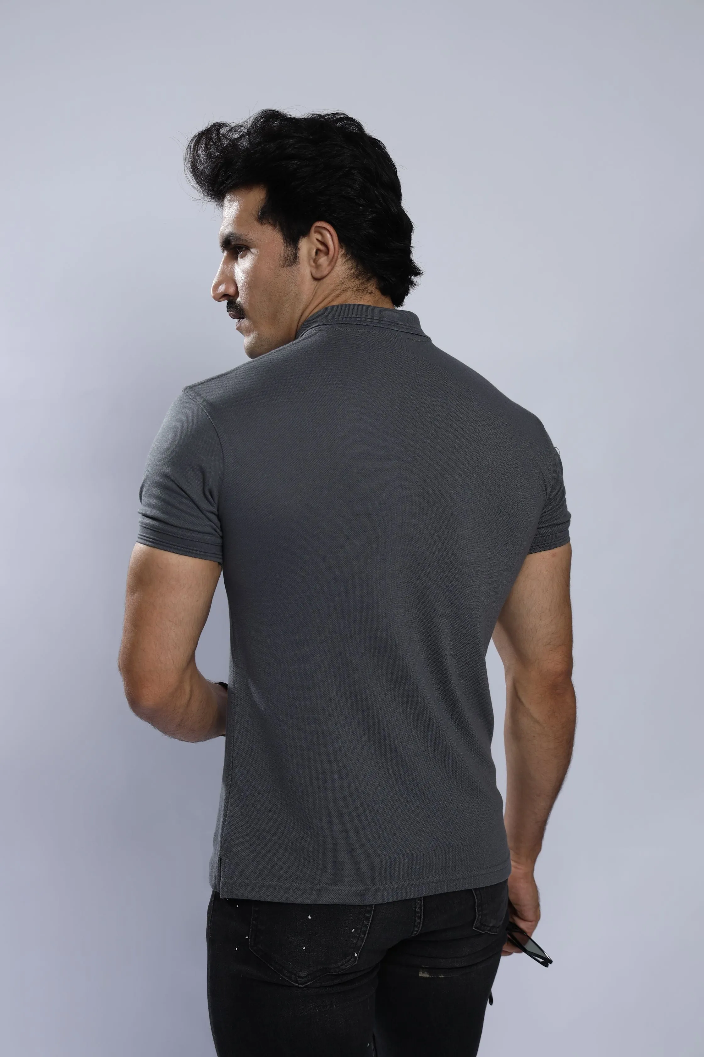 Steel Gray Polo T-Shirt