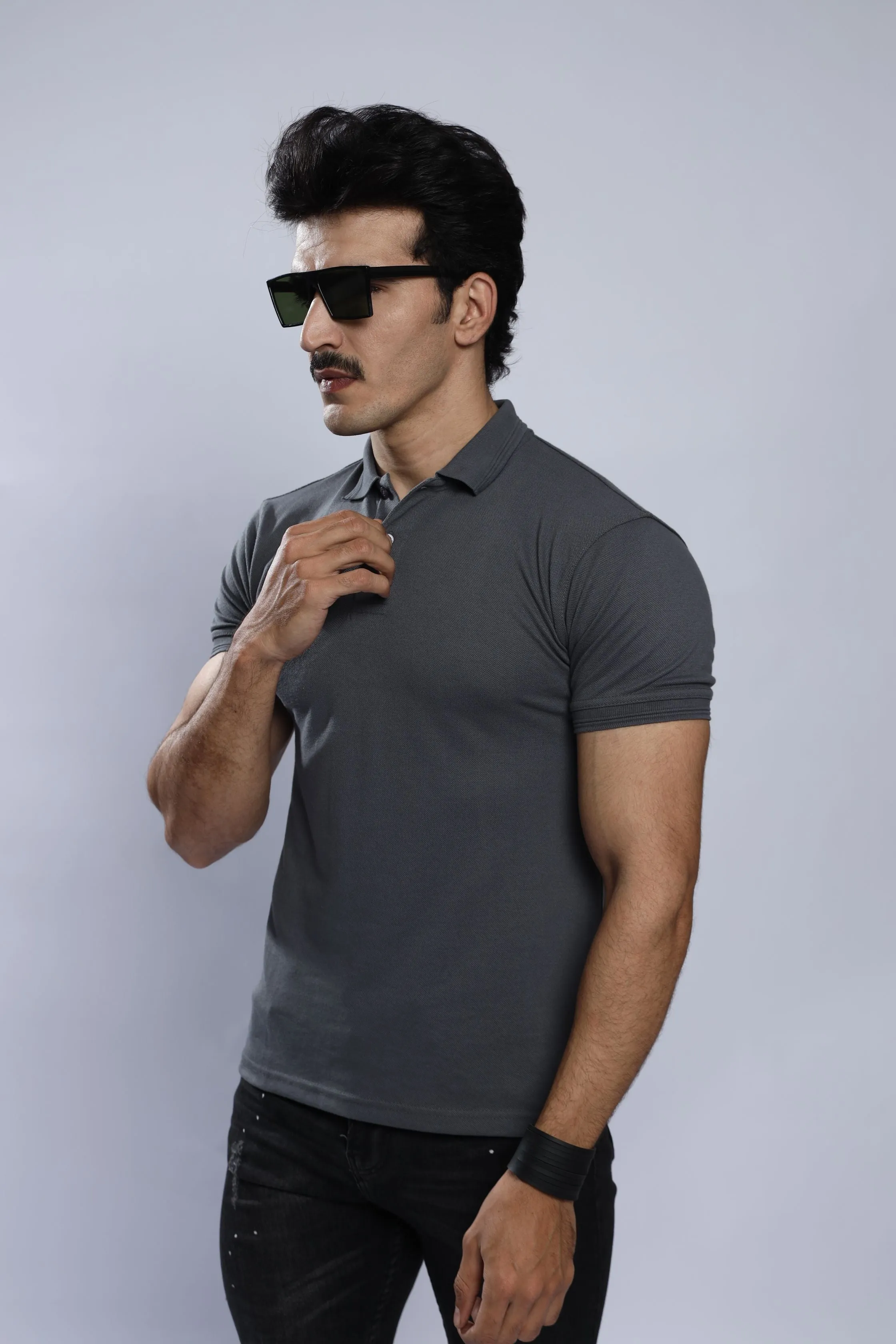 Steel Gray Polo T-Shirt