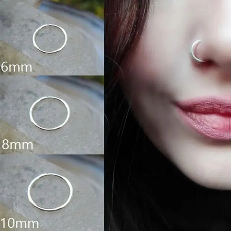 Steel Thin Small Hoop Nose Ring