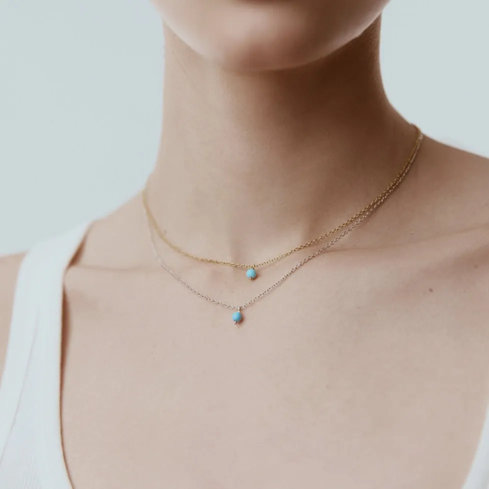 Superfine / Mini Turquoise Necklace / Gold