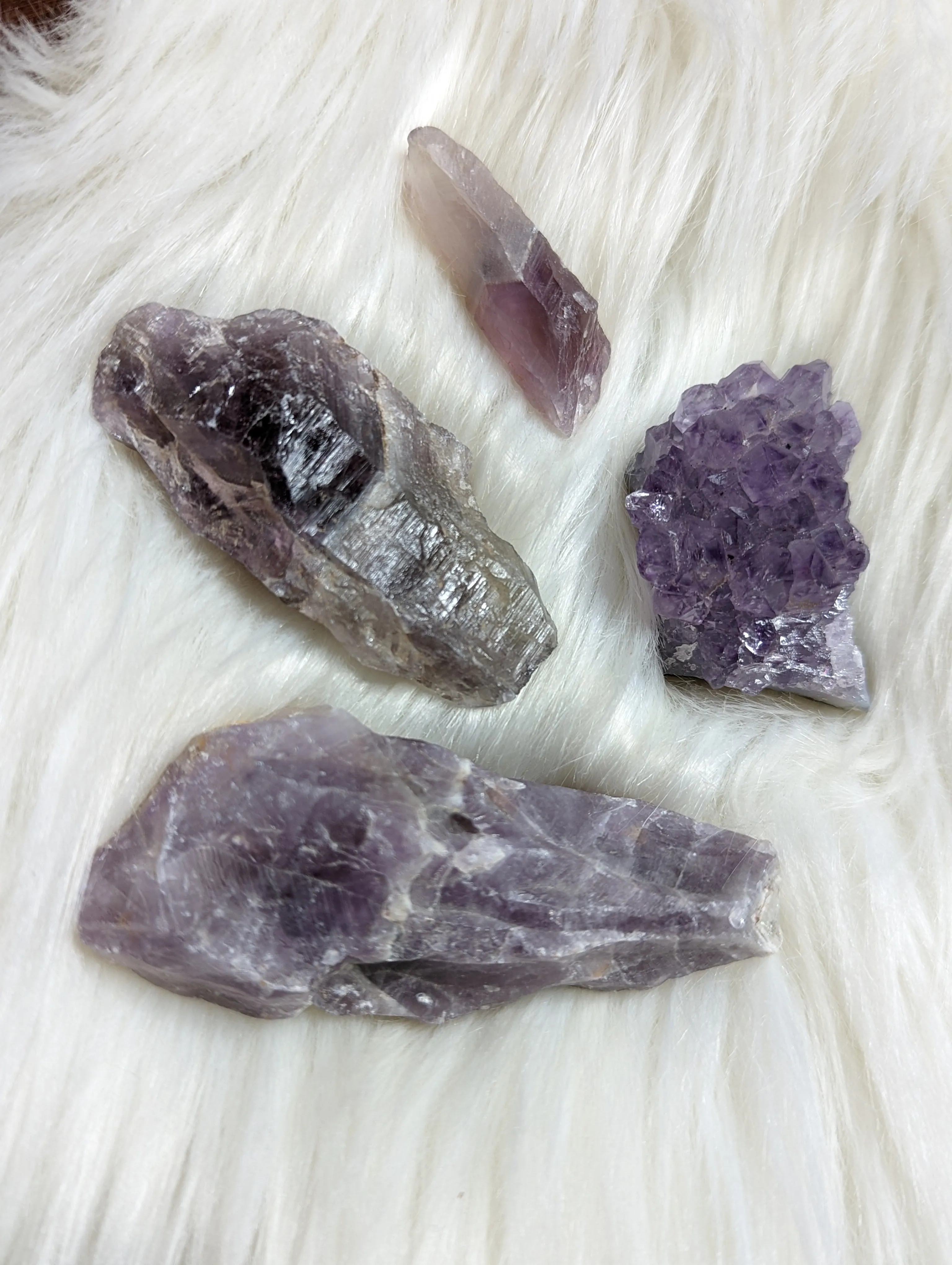 Sweet Purple Stone set! Super 7, Auralite-23, Amethyst Cluster - Set 1