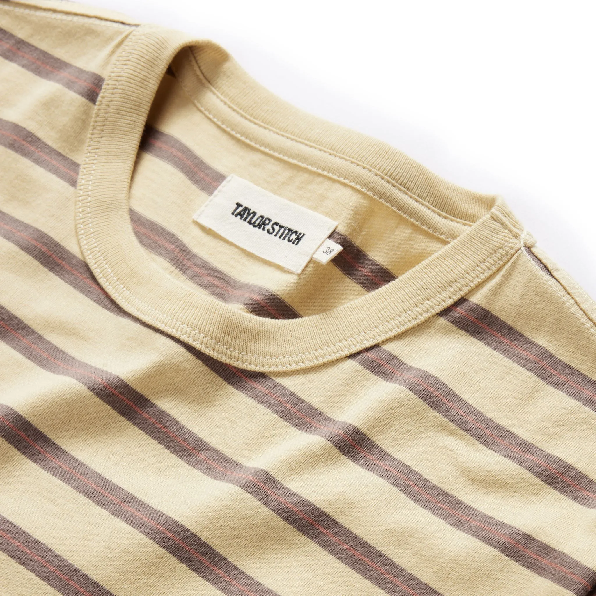 The Organic Cotton Tee in Vintage Gold Stripe